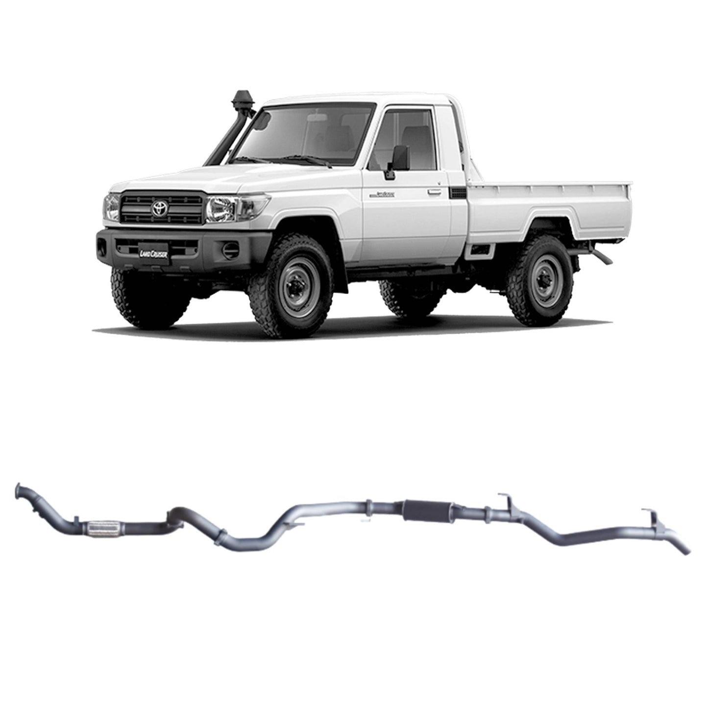 70 Series Land Cruiser Extreme Duty Exhaust - 79 Series Single Cab (03/2007 - 10/2016)