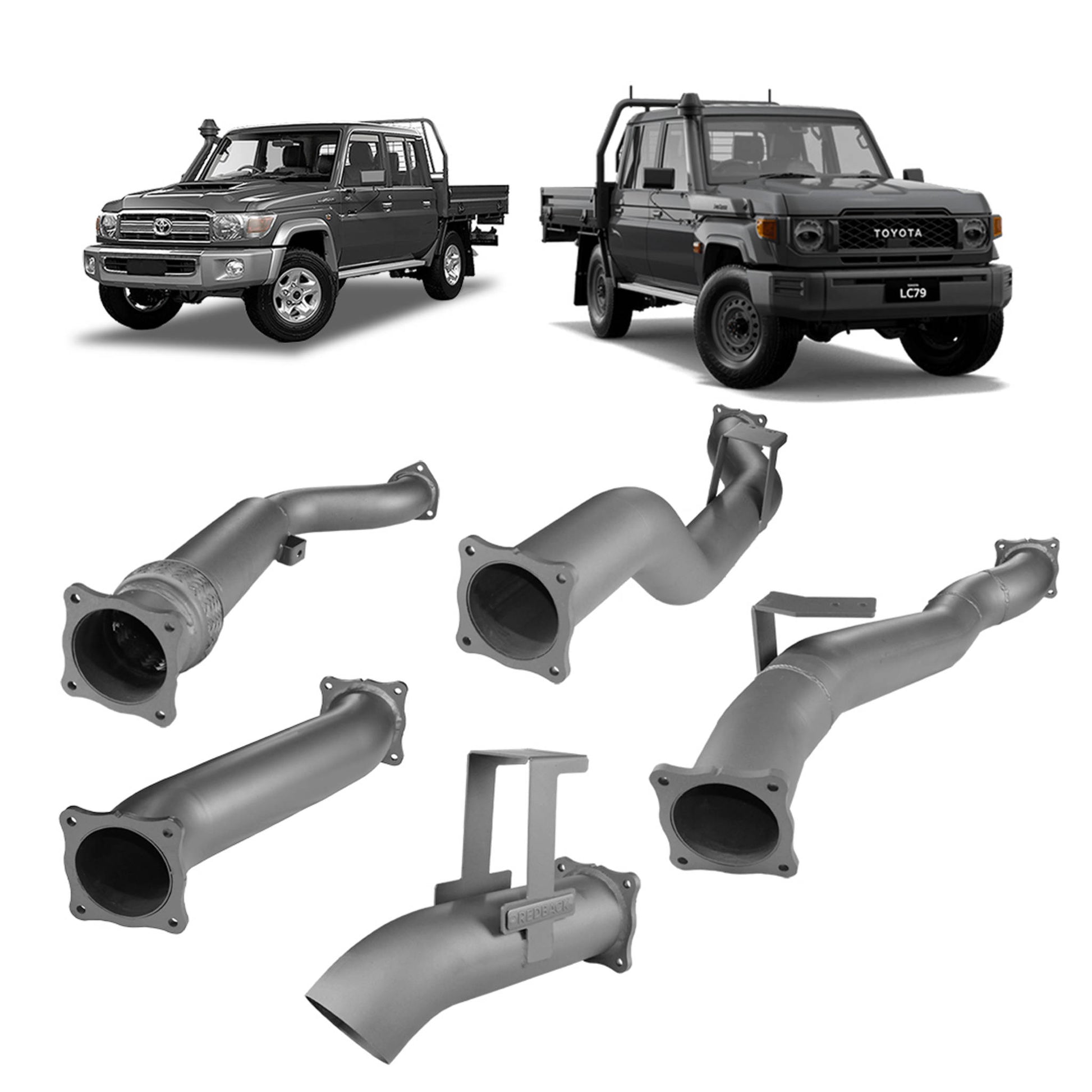 Toyota Land Cruiser Redback Extreme Duty 4" Turbo Back Exhaust for Toyota Landcruiser 79 Series Dual Cab (2012 - 2024)