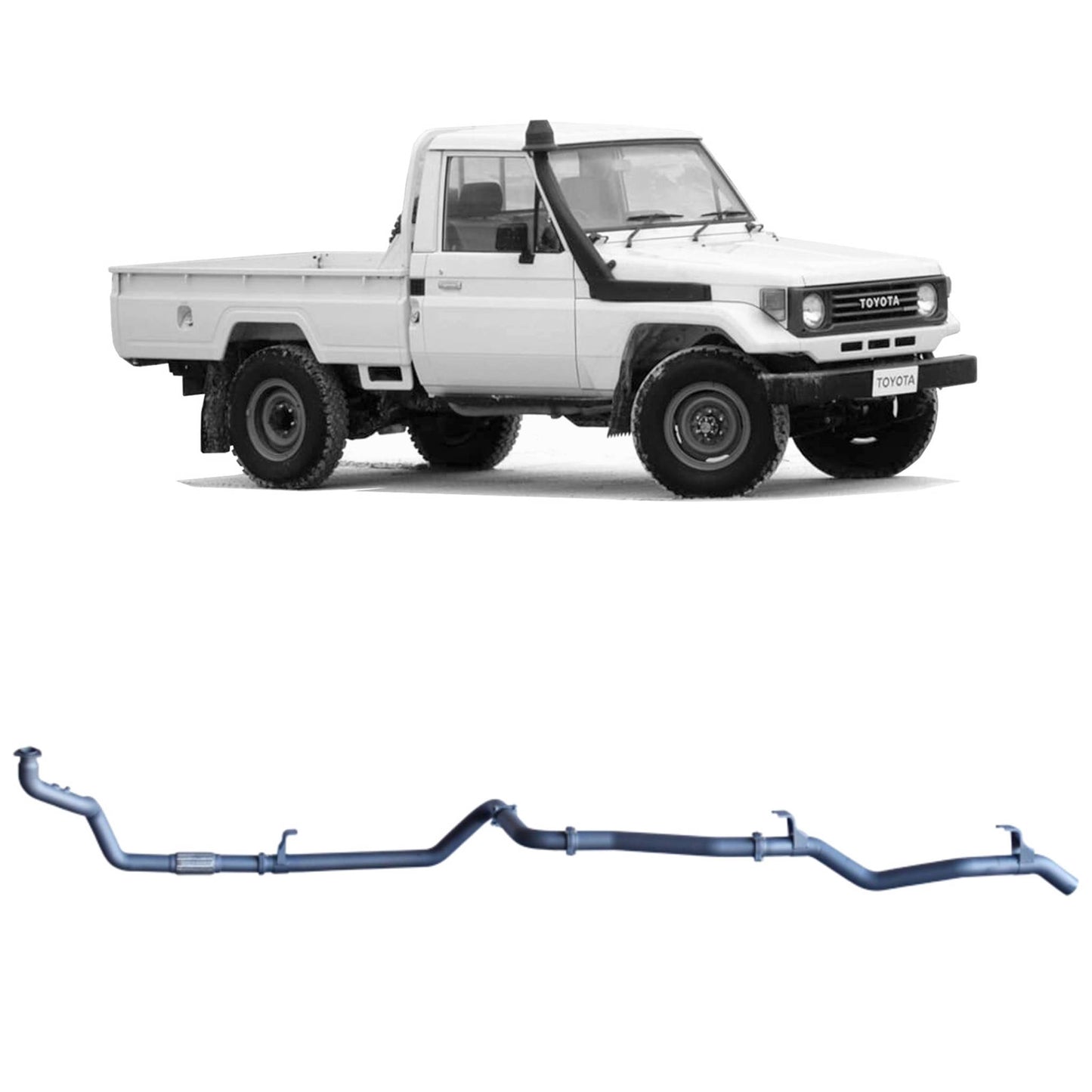 Toyota Land Cruiser Redback Extreme Duty Exhaust for Toyota Landcruiser 78 Series (01/1990 - 01/2007), Toyota Landcruiser 75 Series (03/1990 - 11/1999)